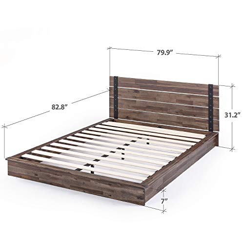 ZINUS Brock Acacia Wood and Metal King Platform Bed Frame - No Box Spring Needed, Easy Assembly - WoodArtSupply