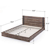 ZINUS Brock Acacia Wood and Metal King Platform Bed Frame - No Box Spring Needed, Easy Assembly Zinus