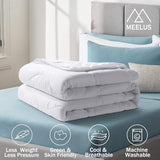 MEELUS Lightweight Comforter Cooling White, All Season Duvet Insert Breathable King Size Summer Bedding, Soft Microfiber Cool Down Alternative Quilt with Corner Tabs, 102x90 inch MEELUS