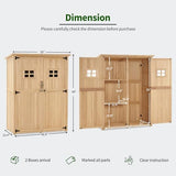 MCombo Large Outdoor Storage Shed with 2 Shelves, Oversize Garden Tool Shed with Lock, Outdoor Storage Cabinet with Floor for Patio and Yard (46.9" x 22.4" x 66") 1911 (Beige) mcombo