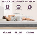 Japanese Floor Mattress, 100% Cotton 2.5" Thicken Foldable Futon Mattress Tatami Mat Sleeping Pad, High Density Foam, Ideal for Comfort and Support, Kids Floor Lounger Pillow Bed Sofa (Light Gray) SCHNAUZER HOME