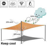 Patio Sun Shade Sail Canopy, 16' x 18' Rectangle Shade Cloth Outdoor Cover - Sunshade Fabric Awning Shelter for Pergola Backyard Garden Carport (Sand) COCONUT