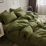 Nanko King Comforter Set Dark Green, Olive Green Soft Reversible All Season Down Alternative Quilted Duvet Insert, Microfiber Filling, Luxury Quality Bedding Sets in a Bag 3PCs 104x90 inch Sage Nanko