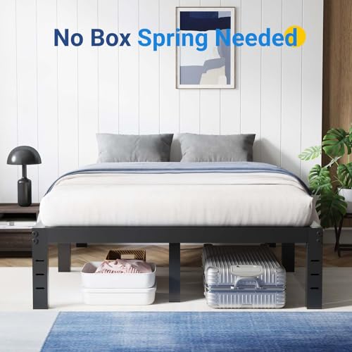 Avenco Metal Platform Bed Frame King Size 14 Inch – Noise Free Quiet Design, Heavy Duty Steel Support, Under Bed Storage, Easy Assembly, No Box Spring Needed Avenco