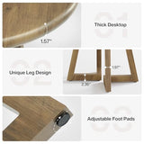 Tribesigns Small Round Conference Table for 4 People, 31.5-Inch Office Table, Reception Desk for Conference Room, Negotiation Room (Brown) Tribesigns
