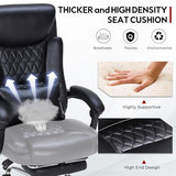 400lbs Reclining Executive Office Chair with Foot Rest, Big and Tall Ergonomic Office Chair, Home Office Desk Chairs for Heavy People (Black) TUORUI