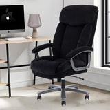 CLATINA Ergonomic Big and Tall Executive Office Chair with Upholstered Swivel 800lbs High Capacity Adjustable Height Thick Padding Headrest and Armrest for Home Office Black CLATINA