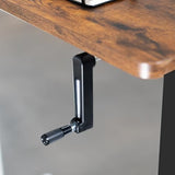 VIVO Compact Hand Crank Stand Up Desk Frame for 37 to 77 inch Table Tops, Ergonomic Standing Height Adjustable Base with Foldable Handle, Black, DESK-M051MB VIVO