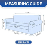 KEKUOU Stretch Sofa Cover Slipcover ，Couch Covers for 3 Cushion Couch Sofa pet Friendly (78"-94") Furniture Protector Sofa with Elastic Bottom for Kids,Dog, Jacquard Small Checked(Large,Black) KEKUOU