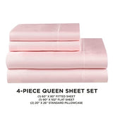 Juicy Couture Queen Size Satin Bed Sheet Set, Deep Pocket Silky Satin Queen Sheet Set with 1 Fitted Sheet, 1 Flat Sheet and 2 Pillow Case, Wrinkle Resistant and Anti Pilling - Pink Juicy Couture