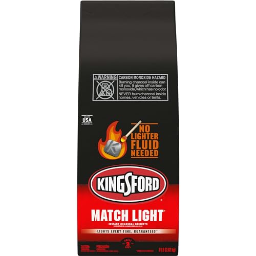 Kingsford Match Light Instant Charcoal Briquettes, BBQ Charcoal for Grilling, 8 Pounds, Packaging May Vary Kingsford