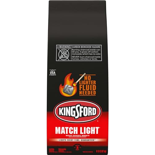 Kingsford Match Light Instant Charcoal Briquettes, BBQ Charcoal for Grilling, 8 Pounds, Packaging May Vary