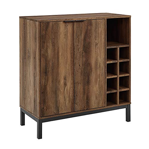 Walker Edison Industrial Modern Farmhouse Wood Buffet Sideboard-Living Room Entryway Serving Storage Cabinet Doors-Dining Room Console, 34 Inch, Rustic Oak - WoodArtSupply