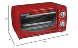 Better Chef Basic Toaster Oven | 4-Slice | 60-Minute Timer | Slide Out Rack | Bake Tray | Broil (Red) Better Chef