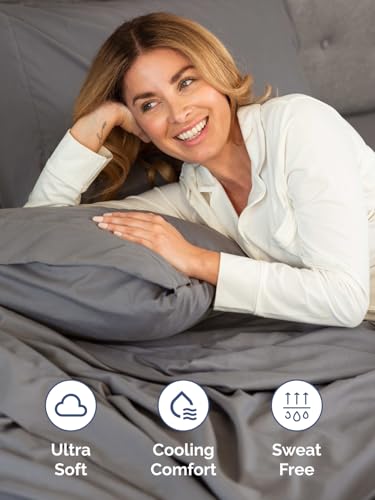 Extra Deep King Sheet Set - 6 Piece Breathable and Cooling Sheets - Hotel Luxury Bedding for Women, Men, Kids & Teens - Easy & Secure Fit - Soft, Wrinkle Free and Comfy w/Extra Deep Pockets - Grey CGK Unlimited