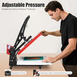 WsrrLun Magnetic semi-Automatic Heat Press Machine,16""x20""T Shirt Heat Press Machine with Smart LCD Transfer Sublimation Machine for T-Shirt, Mug, Hat Plate, Cap, Red, Black WsrrLun