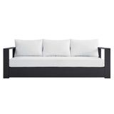 Modway Tahoe Aluminum Outdoor Patio Sofa in Gray White Modway