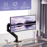 Heavy Duty Monitor Arm for Ultrawide Screens up to 49 inch and 39.6lbs, Premium Aluminum Single Desk Mount Stand with Gas Spring, VESA 75x75/100x100 IMtKotW