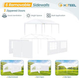 HOTEEL 10x20 Party Tent with 6 Removable Sidewalls for Parties, Carpas para Fiestas, Weddings, BBQ, Waterproof Outdoor Event Canopy, Patio Camping Gazebo, White Hoteel