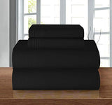 Elegant Comfort Luxury Soft 1500 Premier Egyptian 4-Piece Premium Hotel Quality Wrinkle Resistant Coziest Bedding Set, All Around Elastic Fitted Sheet, Deep Pocket, Twin/Twin XL, Black Elegant Comfort
