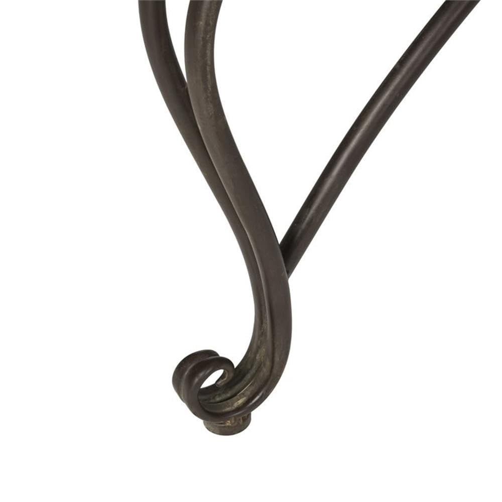 SAFAVIEH PAT5019A Collection Abia Antique White Wrought Iron 50" Outdoor Tree Bench SAFAVIEH