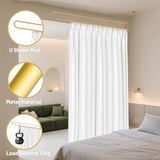 GSYUWIH U-Shaped Room Divider Curtains,Privacy Room Divider,Metal Support Wall Mounted Curtains,Blackout Ceiling Track Curtain with Hooks for Soundproofing for Beauty Salon Fitting Rooms Bedroom GSYUWIH