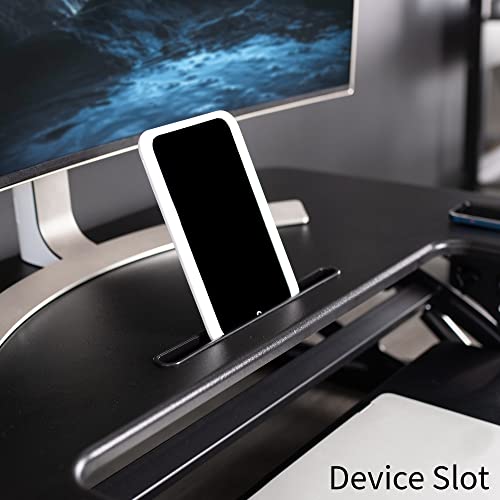 VIVO 42 inch Height Adjustable Stand Up Desk Converter, V Series, Quick Sit to Stand Tabletop Dual Monitor Riser Workstation, Black, DESK-V000VL VIVO