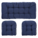Blytieor Outdoor 3 Piece Settee Cushion Set, Patio Wicker Cushions 1 Loveseat Cushion & 2 U-Shape Cushion Blytieor