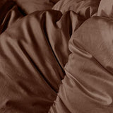 zzlamb Lightweight Feather Down Comforter Brown, All Season Warm Duvet Insert for Queen Bed, Durable Cotton-Blended Down Proof Shell Duvet with Corner Tabs, Queen Size 90''x90'' Brown zzlamb