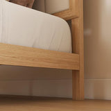 HOMCOM Queen Size Bed Frame with Upholstered Headboard, Platform Bed Frame with Wooden Slats, No Box Spring Needed, Easy Assembly, Natural HOMCOM