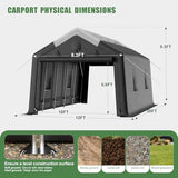 Carport Canopy 12x20FT Heavy Duty with Translucent Roof - Skyview Portable Garage with Reinforced Metal Frame, Zipper Doors, All-Weather Resistant,Waterproof Outdoor Storage Shelter for Cars/RV/ATV WACASA