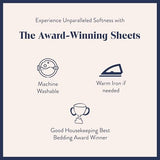 Brooklinen Luxury Sateen 4 Piece Sheet Set - 100% Cotton Bed Sheets, Soft & Durable Full Size Sheets Set in White, Oeko-TEX Certified Bedding Set - 1 Fitted Sheet, 1 Flat Sheet, 2 Pillowcases Brooklinen