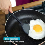 Silicone Spatula Turner Set, High Heat Resistant Spatulas with Seamless One Piece Design, Nonstick Rubber Flippers Utensils for Baking & Cooking,BPA-Free, Black,11 IN XiaoZu