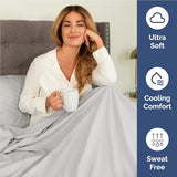 Full 6 Piece Sheet Set - Comfy Breathable & Cooling - Ultra-Soft Hotel Luxury Bedding Set w/ 8-16 Inch Deep Pockets - 1 Flat & 1 Fitted Sheet & 4 Pillowcases - Wrinkle Free & Easy Care - French Grey CGK Unlimited