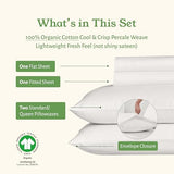 California Design Den Sheets Queen Size Bed Set - Soft 100% Organic Sheets with Deep Pockets, Crisp Percale, Breathable and Durable Bedding Set - True Ivory California Design Den