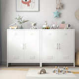 Epochsteele Metal Locker Storage Cabinet with Adjustable Shelf and Doors Bathroom Storage Cabinet Kids Locker for Utility Entryway Laundry Rooms (White) Epochsteele