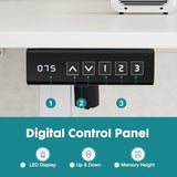 NEWBULIG Electric Standing Desk, Height Adjustable Sit Stand Up Desk, 63" X 24"Computer Workstation Rising Home Office Gaming Table with Memory Preset Splice Board, White NEWBULIG