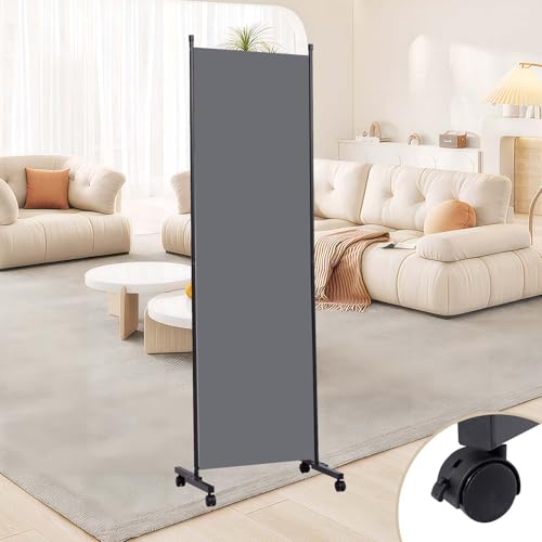 Room Divider 1 Panel Room Dividers/Wheels, Fabric Room Divider Panel for Office Room Partitions and Dividers, Portable Partition Wall Divider for Room Separation, Freestanding Privacy Screen Indoor HOMSCREENER