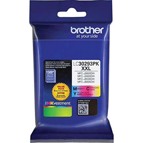 Brother LC3029 Color C/M/Y Ink Cartridges (LC30293PKS), Super High Yield, 3/Pack,Cyan/magenta/yellow Brother