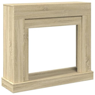 vidaXL - Electric Fireplace Surround Mantle Sonoma Oak - Engineered Wood - 100x30x87.5 cm - Decorative for Living Room/Bedroom