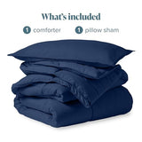 Bare Home Comforter Set - Ultra-Soft - Goose Down Alternative - Premium 1800 Series - All Season Warmth (Twin/Twin XL, Dark Blue) Bare Home