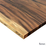 Desky Dual Hardwood Sit Stand Desk - 80x30 Electric Standing Desk - Dual Motor, 3 Stage Adjustable Height Desk - Solid Wood Standing Desk - Whole-Piece Top in Saman Wood Desky