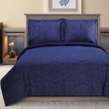 Superior Italian Paisley Cotton Blend 600 Thread Count Duvet Cover Set, Oversized Comforter Cover, Floral Bedding Essentials, Button Closure, Includes 1 Duvet Cover, 2 Pillow Shams, Full/Queen, Blue Superior