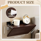 Fiwochic 2 Pack 13 x 7 x 5.5 Inch Floating Nightstand Wooden Bedside V Shape Wall Shelf Wall Mounted Hanging Floating Side Tables Bedroom for Bedroom, Living Room, Bathroom, Kitchen, Office Fiwochic