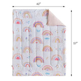 Joyreap 4 Piece Toddler Bedding Set- Pink Rainbow Lovely Design, Microfiber Toddler Bedding Comforter Set for Kids Girls Joyreap