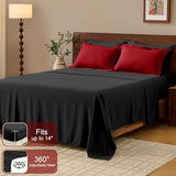 FUANNA Full Size Comforter Sets 7 Pieces, Reversible Bed in a Bag Full with All Season Premium Comforter, Bedding Sets Includes Comforter, Flat Sheet, Fitted Sheet, Pillowcases & Shams, Red & Black FUANNA