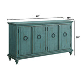 Martin Svensson Home Garden District Rustic Turquoise Solid Wood 65" TV Stand Martin Svensson Home