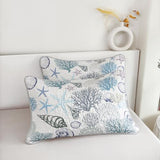 OUIXOTIC 3pcs King Size Coastal Quilt Set - Beach Bedding for Summer! Lightweight, Reversible Nautical Bedspread Comforter with Pillow Shams, Soft Microfiber - Ocean Vibes Inside! OUIXOTIC
