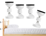 cosbur 4 Pack Adjustable Threaded Headboard Stoppers, Bed Frame Anti-Shake Tools, Headboard Bumper, Bedside Headboards Prevent Loosening Anti-Shake Fixer, Bed Accessories(1.8-2.5in)(White) cosbur