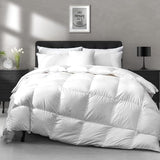 APSMILE All Season Down Feather Fibers Comforter King Size - Ultra-Soft High Fill-Power Hotel Collection Duvet Insert, Fluffy Medium Warm Quilt Comforter with Corner Tabs(106x90, White) APSMILE